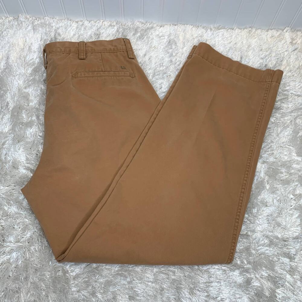 Life Khaki Brown Flat Front Chino Pants Sz 36 x 32 Relaxed Straight